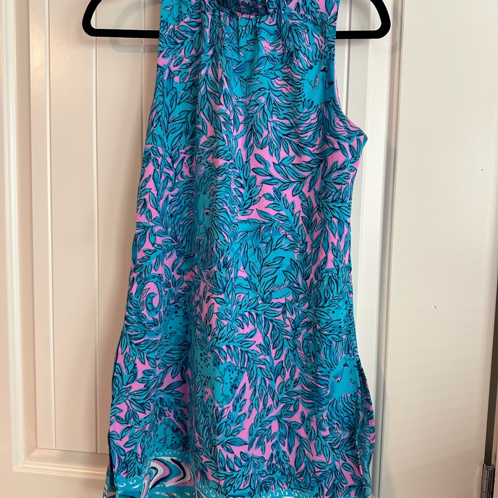 Lilly Pulitzer Blue and Pink Sleeveless Romper/Dress